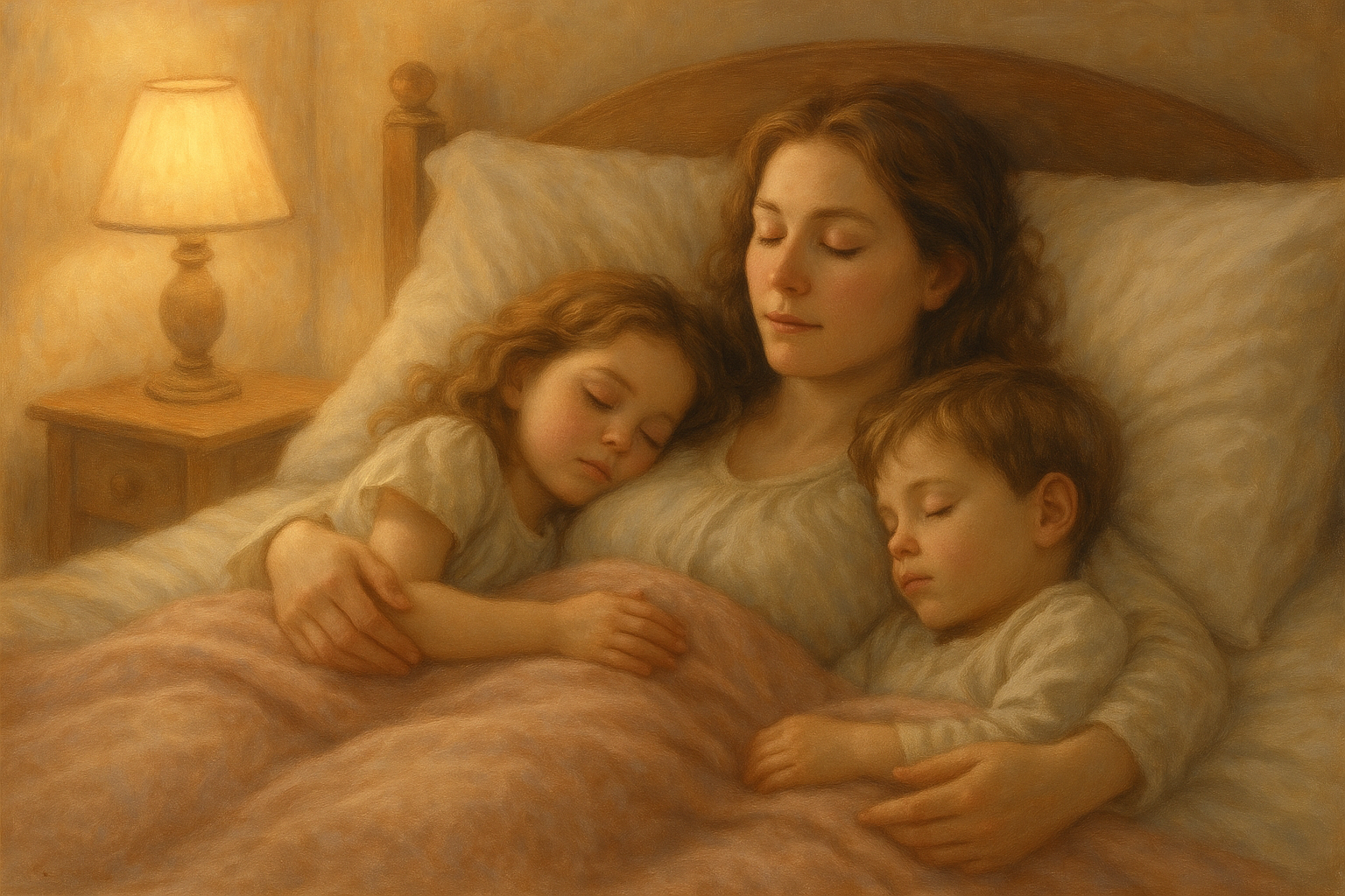 bambini che dormono con mamma 